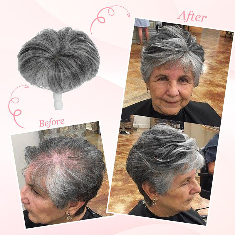 2025š„HOT SALEš„ | SHORT NATURAL HAIRPIECE FOR THE TOP OF THE HEAD