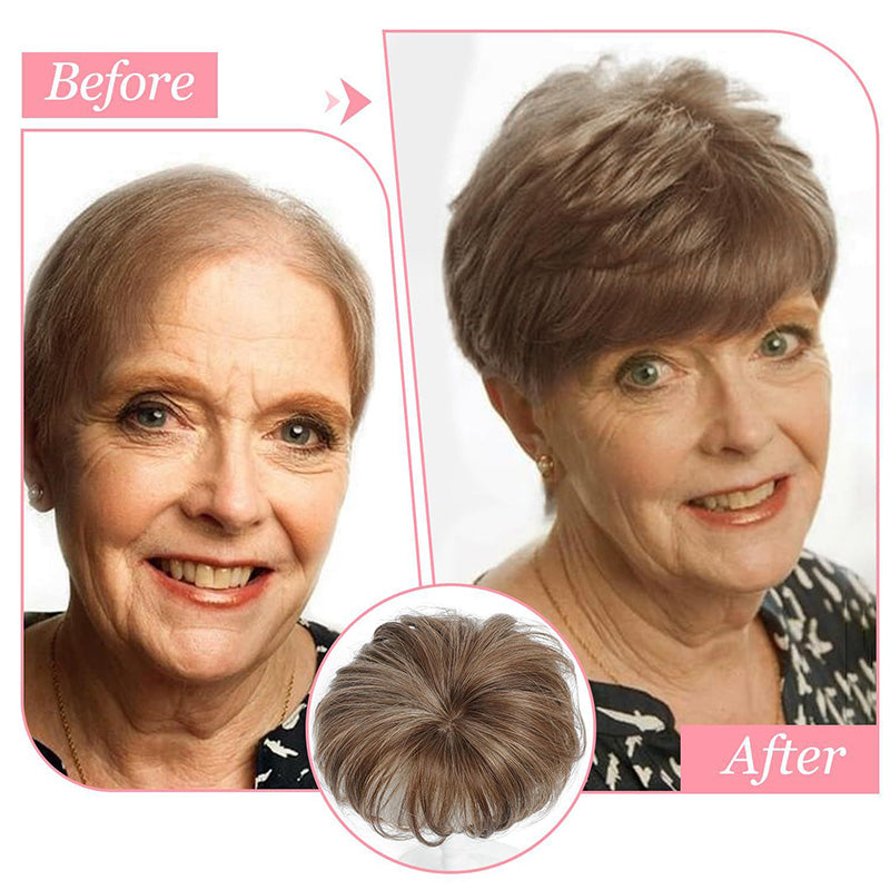 2025š„HOT SALEš„ | SHORT NATURAL HAIRPIECE FOR THE TOP OF THE HEAD