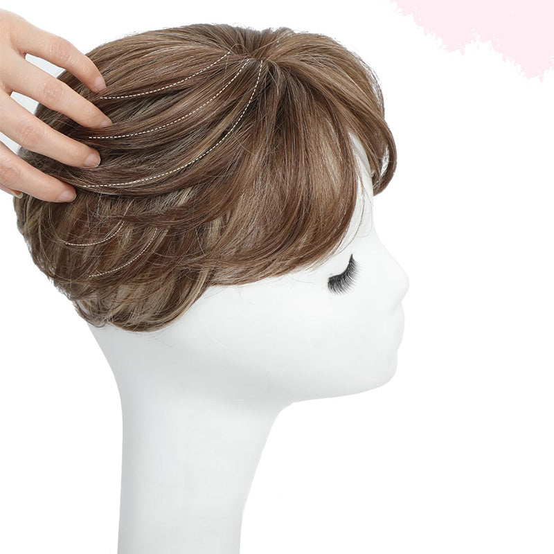 2025š„HOT SALEš„ | SHORT NATURAL HAIRPIECE FOR THE TOP OF THE HEAD