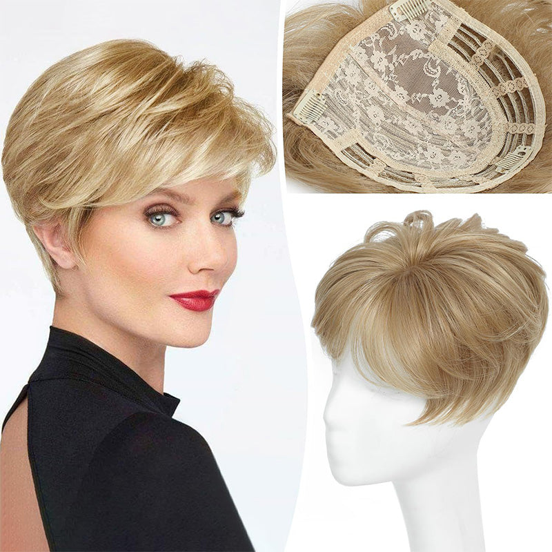 2025š„HOT SALEš„ | SHORT NATURAL HAIRPIECE FOR THE TOP OF THE HEAD