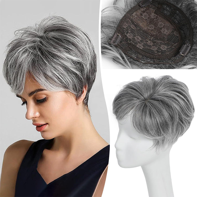2025š„HOT SALEš„ | SHORT NATURAL HAIRPIECE FOR THE TOP OF THE HEAD