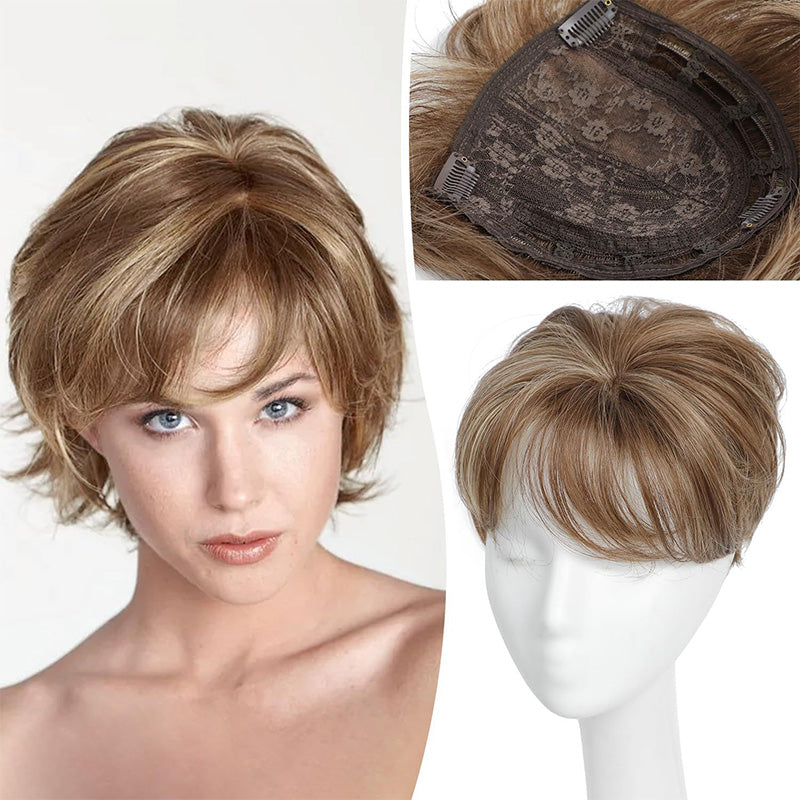 2025š„HOT SALEš„ | SHORT NATURAL HAIRPIECE FOR THE TOP OF THE HEAD