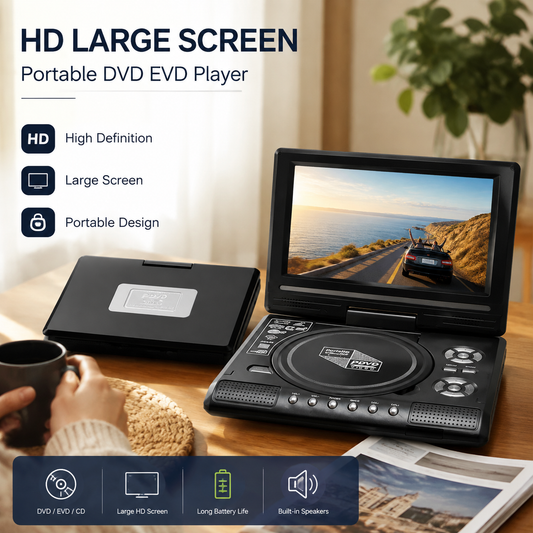 🥳מכירה חמה 2026🥳💞50K+ SOLD! 📀🎬 50% הנחה! נגן DVD נייד 7.8" HD – מסך צלול, תומך ב-DVD, CD, USB וכרטיסי SD. סוללה נטענת – אידיאלי לנסיעות, קמפינג וערבי ספה. איכות קולנוע – בכל מקום! ✈️🛋️
