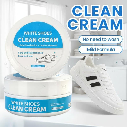 🧼Creme limpador para sapatos e couro sem lavagem - Removedor de manchas com esponja