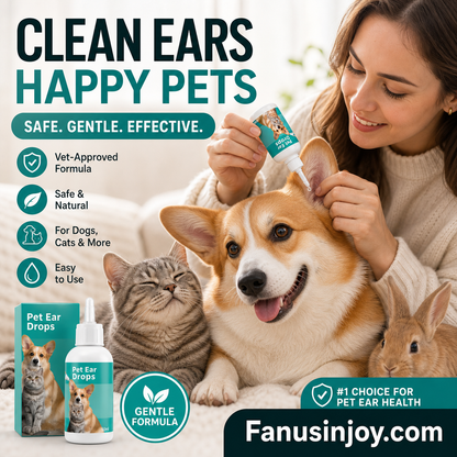 🥳מכירה חמה 2026🥳💞נמכרו מעל 50,000! 🐱🐶 50% הנחה! טיפות לניקוי אוזניים עדין – מסירות שעווה ולכלוך, מרגיעות גירויים. צינורית סיליקון גמישה – מתאימה לעומק האוזן בלי לשרוט. בריאות לאוזן – בטוח וקל! 🧴💚