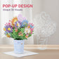 Cartão com buquê de flores pop-up em 3D