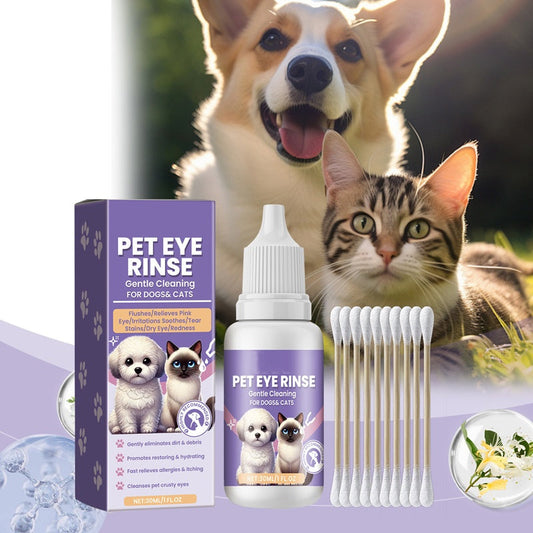 Líquido de limpeza suave para os olhos de cães e gatos