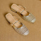 Naisten ontot kudotut Mary Jane -muulit, matala korko, slip-on-sandaalit