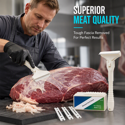 🥳מכירה חמה 2026🥳💞נמכרו מעל 50,000! 🥩🔪 50% הנחה! גרדן בשר מנירוסטה – מסיר שומן, פאשיה ורקמת חיבור בקלות. מתאים לבקר וחזיר. משאיר את הנתחים המשובחים – כמו קצב מקצועי! ✨🍖